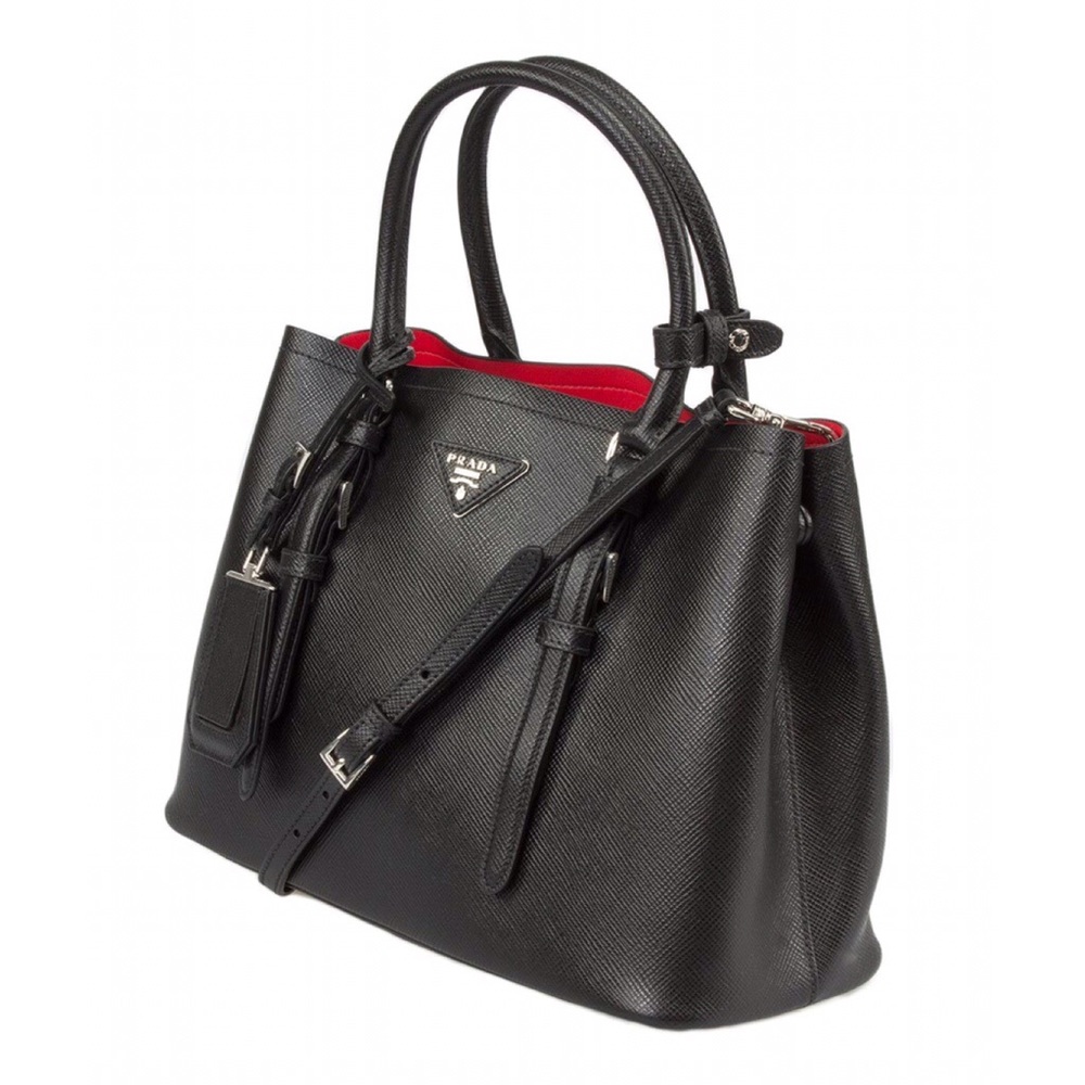 SOLD PRADA Saffiano Cuir Double Tote Bag $3,100 - Picture 1 of 8